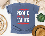 Proud Father White 3 graphic tee in Blue Jean