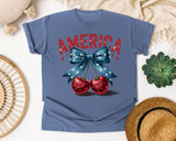 America Red 2 graphic tee in Blue Jean