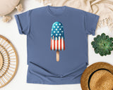 American Flag Popsicle graphic tee in Blue Jean