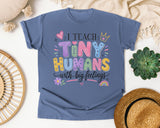 I Teach Tiny Humans With Big Feelings graphic tee in Blue Jean
