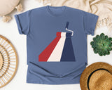 Patriotic Paint Roller graphic tee in Blue Jean