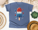 Patriotic Popsicle Stars graphic tee in Blue Jean
