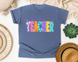 Teacher Helping Tiny Humans Do Big Things graphic tee in Blue Jean