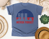 Never Forget Navy 2 graphic tee in Blue Jean