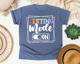 Testing Mode On graphic tee in Blue Jean
