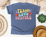 Teach Love Inspire Strawberry graphic tee in Blue Jean