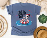 Chill The Fourth Out Grey 3 graphic tee in Blue Jean