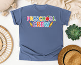Preschool Crew graphic tee in Blue Jean