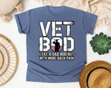 Vet Bod Like A Dad Bod But With More Back Pain graphic tee in Blue Jean
