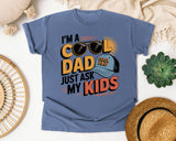 I'm A Cool Dad Just Ask My Kids White graphic tee in Blue Jean