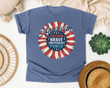 American Freedom Brave Independence Power graphic tee in Blue Jean