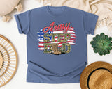 Army Step Dad graphic tee in Blue Jean