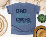 Dad Jokes Loading Please Wait Grey graphic tee in Blue Jean