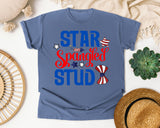 Star Spangled Stud graphic tee in Blue Jean