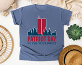 Patriot Day We Will Never Forget Red graphic tee in Blue Jean