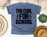 Too Cool For School graphic tee in Blue Jean
