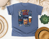 BBQ Beer And Being A Dad My Three Talents Grey graphic tee in Blue Jean