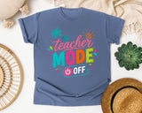 Teacher Mode Off graphic tee in Blue Jean