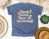 Game Over Back To School Kawaii graphic tee in Blue Jean