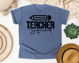 Teacher Squad graphic tee in Blue Jean