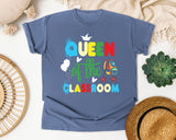 Queen Of The Classroom graphic tee in Blue Jean