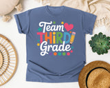 Team Third Grade graphic tee in Blue Jean