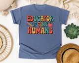 Educator Of Tiny Humans Grey graphic tee in Blue Jean