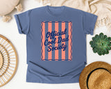 Official Cool Dad Society Pink graphic tee in Blue Jean