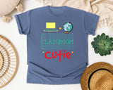 Classroom Cutie Laptop graphic tee in Blue Jean