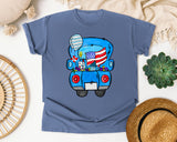 Patriotic Blue Truck graphic tee in Blue Jean