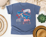 Land Of The Free Home Of The Brave graphic tee in Blue Jean