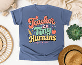 Teacher Of Tiny Humans Retro graphic tee in Blue Jean