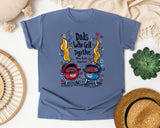 Dads Who Grill Together Stay Rare Together Grey graphic tee in Blue Jean