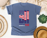 A Day In A Year Remembered All graphic tee in Blue Jean