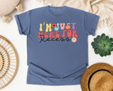 I'm Just Here For Recess graphic tee in Blue Jean