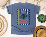 Hat Sneakers And Dad Jokes graphic tee in Blue Jean