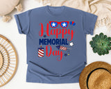 Happy Memorial Day Red graphic tee in Blue Jean