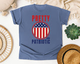 Pretty And Patriotic graphic tee in Blue Jean