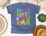 In My First Day Era graphic tee in Blue Jean