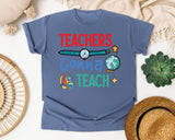 Teachers Gonna Teach Globe graphic tee in Blue Jean