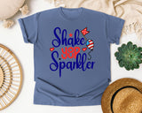 Shake Your Sparkler Navy graphic tee in Blue Jean