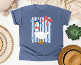 Patriotic Goose Bow graphic tee in Blue Jean