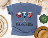 Red Wine And Blue graphic tee in Blue Jean