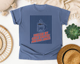 Fueled By Cold Coffee And Dad Jokes graphic tee in Blue Jean