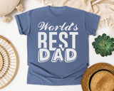 World's Best Dad White graphic tee in Blue Jean