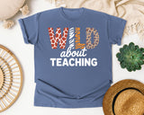 Wild About Teaching graphic tee in Blue Jean