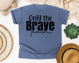 Only The Brave Teach Script graphic tee in Blue Jean