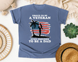 Proud To Be A Veteran Even Prouder To Be A Dad graphic tee in Blue Jean