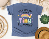 Its A Good Day To Teach Tiny Humans Pastel graphic tee in Blue Jean