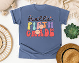 Hello Fifth Grade graphic tee in Blue Jean
